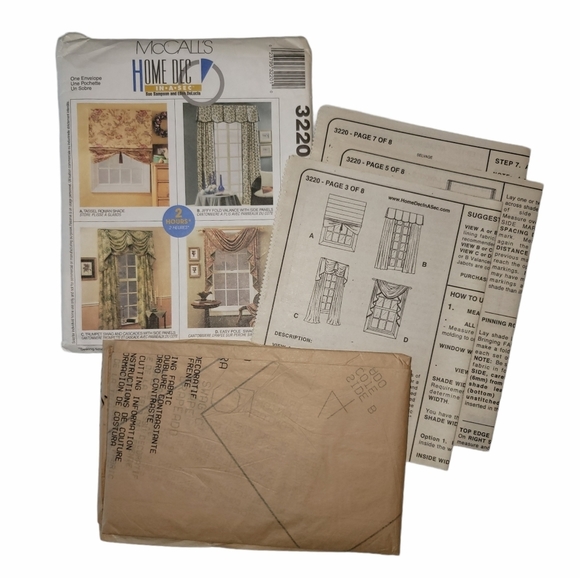 McCall's Home Dec Sewing Pattern 3220 Curtains - Picture 4 of 4